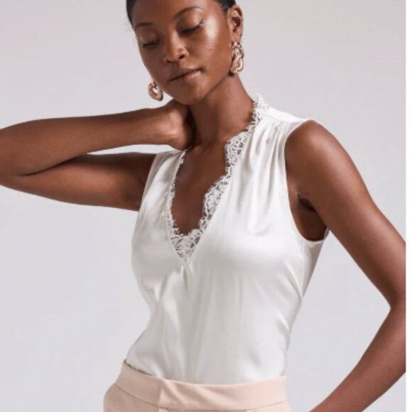Generation Love Callie Lace Combo Tank in White - Picture 1 of 4